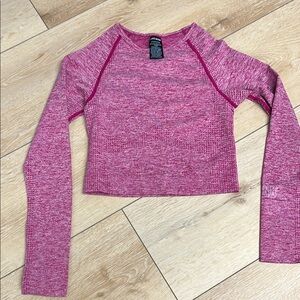 Pink Active Long Sleeve Crop Top